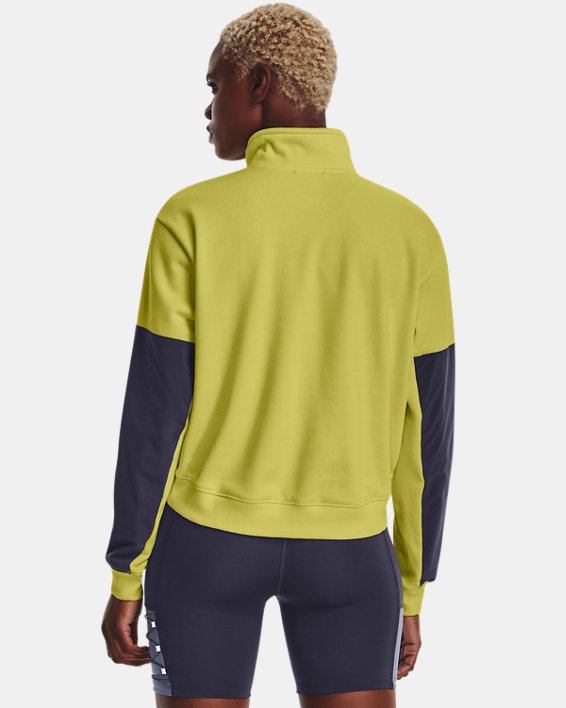 Women's UA Run Trail Crop ½ Zip, Yellow, pdpMainDesktop image number 1